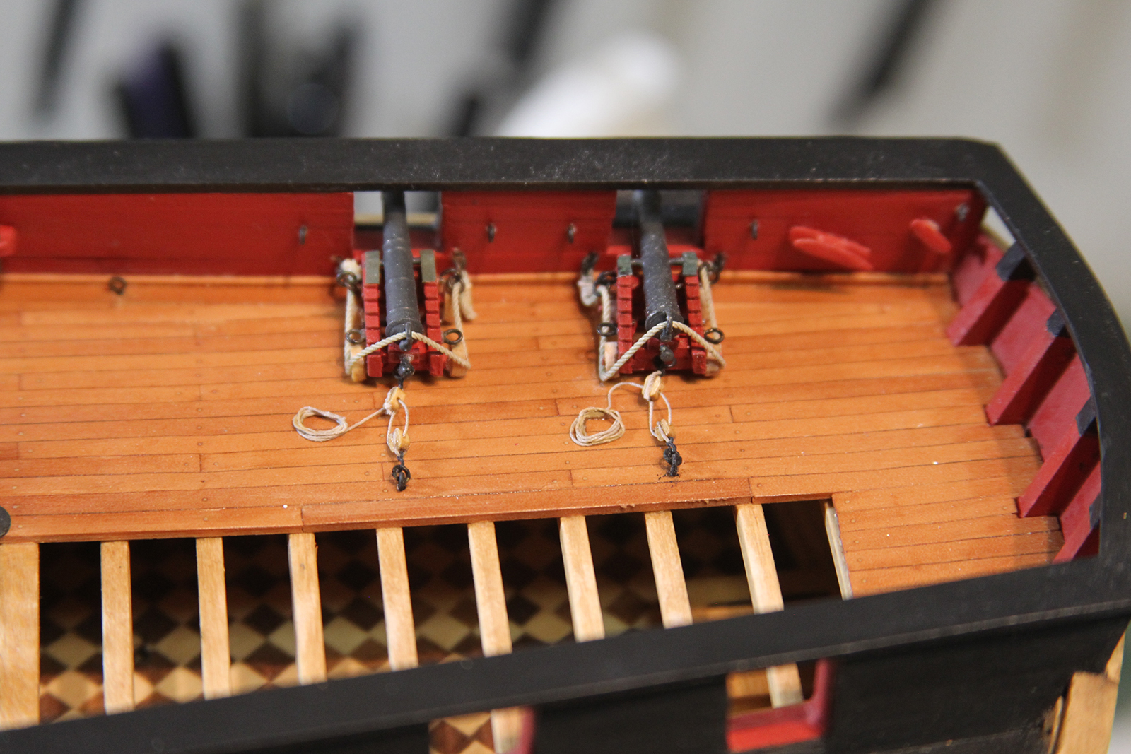 Adding Rigging to the Cannons – The Lehman Shipyard